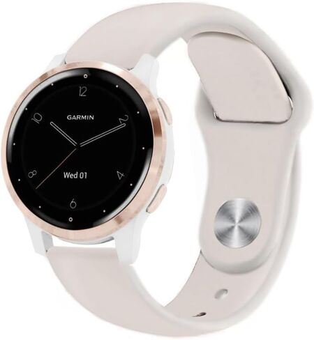 Silicone Watch Bands for Garmin Vivoactive 4S / Venu 2S /Venu 3S / Vivomove 3S, Soft Sport 18mm Quick Release Waterproof Replacement Wristband Strap for Garmin Forerunner 255s/255s Music in Kuwait