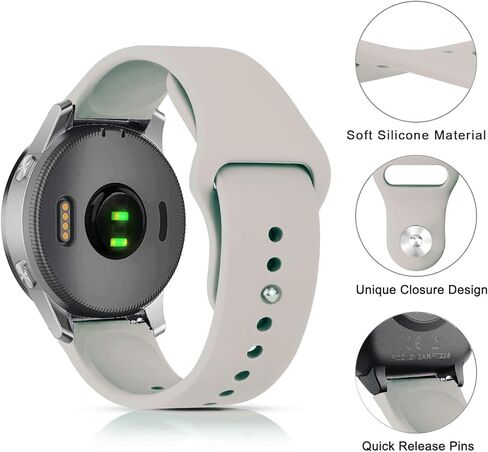 Silicone Watch Bands for Garmin Vivoactive 4S / Venu 2S /Venu 3S / Vivomove 3S, Soft Sport 18mm Quick Release Waterproof Replacement Wristband Strap for Garmin Forerunner 255s/255s Music in Kuwait