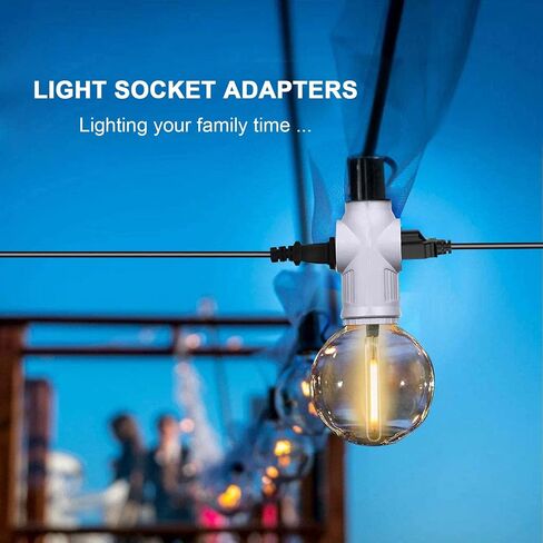 Lamp/Light Bulb Adapter, Black, E26/E27 to 2/3 Prong Plug Splitter for Indoor/Outdoor Use in Saudi Arabia