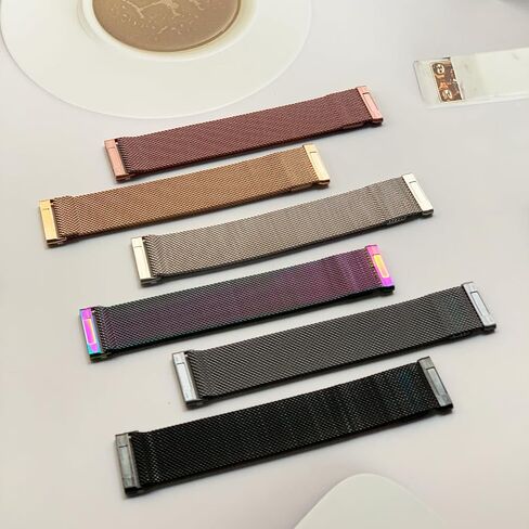 Metal Bands Compatible with Fit bit Versa 3/Versa 4/Sense/Sense 2 Bands for Women/Men, Breathable Stainless Steel Loop Mesh Wristband for Fit bit Versa 3/Versa 4 in Saudi Arabia