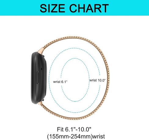 Metal Bands Compatible with Fit bit Versa 3/Versa 4/Sense/Sense 2 Bands for Women/Men, Breathable Stainless Steel Loop Mesh Wristband for Fit bit Versa 3/Versa 4 in Saudi Arabia