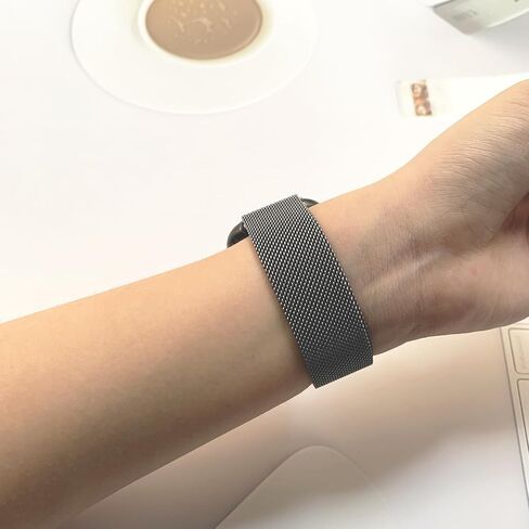 Metal Bands Compatible with Fit bit Versa 3/Versa 4/Sense/Sense 2 Bands for Women/Men, Breathable Stainless Steel Loop Mesh Wristband for Fit bit Versa 3/Versa 4 in Saudi Arabia
