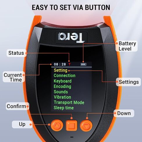Tera Barcode Scanner Wireless 2D مع حامل: إصدار Pro، لوحة مفاتيح شاشة الإعداد الرقمي تعمل مع بلوتوث 2.4G لاسلكي USB سلكي، سرعة مسح ضوئي فائقة السرعة، قارئ الرمز الشريطي المحمول HW0009-Z in Saudi Arabia