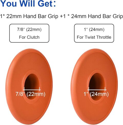 مقابض مقود الدراجة النارية، مقبض مقود الدراجة الترابية، برتقالي/أسود غير قابل للانزلاق، مقبض مطاطي مريح لمقبض مقود الدراجة الترابية in Kuwait