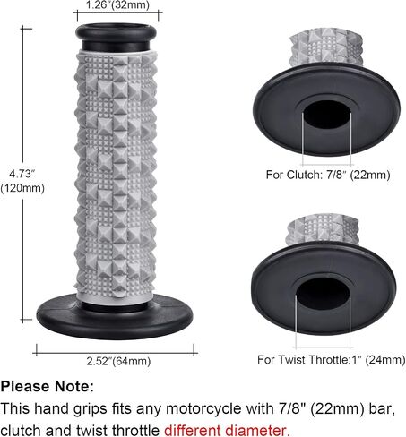 Motorcycle Handlebar Grips Dirt Bike Grip, Dannisly Orange /Black Non Slip Rubber Bar End Comfort Handlebar Grip for Dirt Bike Thruster Grips in Saudi Arabia