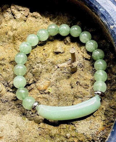 سوار كريستال أفينتورين الأخضر لتخفيف التوتر - سوار كريستال سيترين من الأحجار الكريمة الأصلية لشفاء الثروة والازدهار - سوار استرخاء العقل in Kuwait