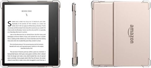 DaFong Clear Case with 50 Sticker(Books Pattern) for 7 Inch Kindle Oasis (10th Generation,2019 and 9th Generation,2017) Thin Slim Lightweight Scratch Proof Silicone Rubber TPU Cover (Transparent) in Saudi Arabia