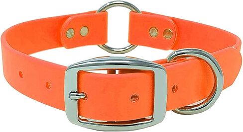Regal Dog Products Medium Blue Dog Collar with Heavy Duty Double Buckle & D Ring | Vinyl Coated, Custom Fit, Adjustable Biothane Dog Collar | Chew Resistant Waterproof Center-Ring Collar for Dogs in Saudi Arabia
