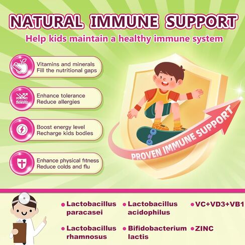 Kids Probiotic Chewable, 5 Billion CFUs Probiotics + Prebiotics For Kids Ages 3+, Kid Daily Probiotics For Digestive Health, Immune Support & Appetite Booster, Natural Strawberry Flavor, 75 Servings in Saudi Arabia