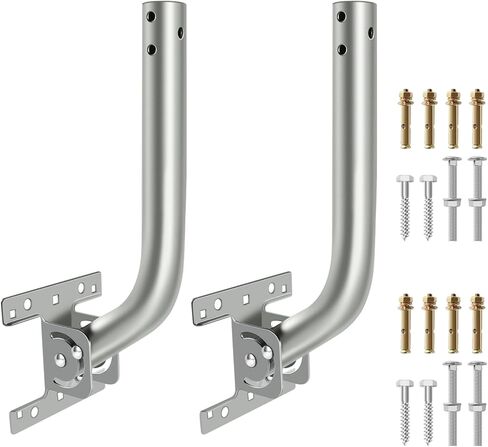 طقم تثبيت جسر لاسلكي عالمي متين وقوي وقابل للتعديل، عمود وحامل مثبت على الحائط للهوائي الخارجي من نقطة إلى نقطة وصول AP جسر العميل CPE (عبوة من قطعتين)، Slinkdsco in Kuwait