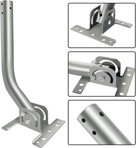 طقم تثبيت جسر لاسلكي عالمي متين وقوي وقابل للتعديل، عمود وحامل مثبت على الحائط للهوائي الخارجي من نقطة إلى نقطة وصول AP جسر العميل CPE (عبوة من قطعتين)، Slinkdsco in Kuwait