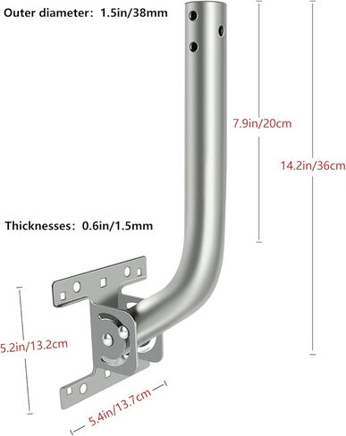 طقم تثبيت جسر لاسلكي عالمي متين وقوي وقابل للتعديل، عمود وحامل مثبت على الحائط للهوائي الخارجي من نقطة إلى نقطة وصول AP جسر العميل CPE (عبوة من قطعتين)، Slinkdsco in Kuwait