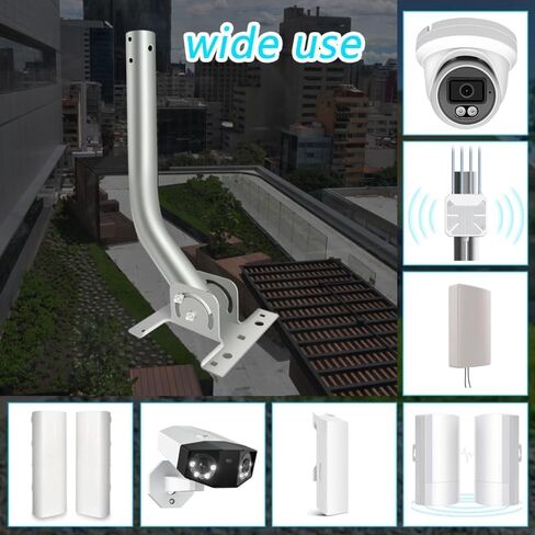 طقم تثبيت جسر لاسلكي عالمي متين وقوي وقابل للتعديل، عمود وحامل مثبت على الحائط للهوائي الخارجي من نقطة إلى نقطة وصول AP جسر العميل CPE (عبوة من قطعتين)، Slinkdsco in Kuwait