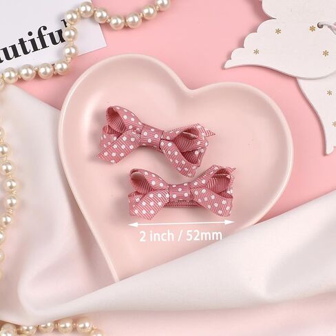 مشابك شعر الأطفال مبطنة بالكامل ولا تنزلق للشعر الناعم، فيونكات شعر منقطة، إكسسوارات شعر للأطفال، دبابيس شعر للرضع حديثي الولادة، مشابك شعر للأطفال الصغار 20 قطعة in Kuwait