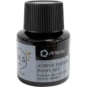 Artecho Black Acrylic Leather Paint 1oz, Leather Paint for Shoes, Sneakers, Boots, Bags, Sofa, Jackets, and Furniture – Will Not Crack or Peel, Mixable in Saudi Arabia