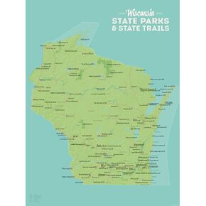Best Maps Ever Wisconsin State Parks Map Poster (Natural Earth) 18 x 24 inches Satin Paper Finish Recreation Map in Saudi Arabia