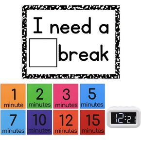 10 Pcs Calm Down Corner Supplies Classroom Special Education I Need a Break Magnetic Visual Calming Corner Support Including Break Card and Timer Visual Magnetic Timer(Block) in Saudi Arabia