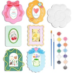 Temlum Wooden Picture Frames Painting Kit, Unfinished Wood Crafts DIY Picture Frame Kit Paint You Own Photo Frame Easy Crafts for Adults in Kuwait