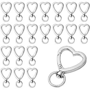 Yuomeaz 20Pcs Heart Lobster Clip, Stainless Steel Heart Clasp for Keychain, Swivel Lobsters Clasp for Key Ring, Necklace, Bag, Jewelry, DIY Craft (Silver) in Kuwait