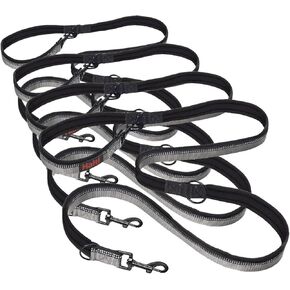 HALTI Double-Ended Leash for Dogs - Neoprene-Padded, Easy to Use, Reflective, Adjustable Lengths, Ideal Dog Leash for Hands Free Running & Training. Suitable for Small Dogs and Puppies (Size S, Red) in Saudi Arabia