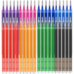 40pcs 0.7 mm Erasable Gel Ink Pen Refills Compatible with FriXion Friction, Multicolor Replaceable Medium Fine Point Refills for Erasable Pens Smooth Writing Fast Dry for School Office Home, 8 Colors in Saudi Arabia