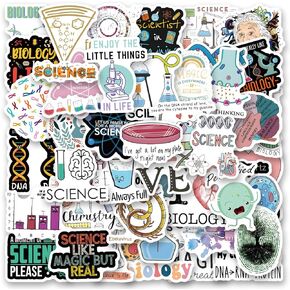120Pcs Biology Stickers Cartoon Science Aesthetics Vinyl Waterproof Decals for Adults for Birthday Party Supplies Decoration Choice for Helmet Laptop Water Bottle Journaling Scrapbooking in Saudi Arabia