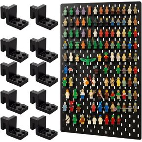 Pegboard Minifigure Display Holders, 10 Pack Wall Mounted Minifigure Stands, Compatible with IKEA SKADIS Pegboards & All Standard Minifigures, No Assembly Required, Perfect for Minifigure Collection Display & Storage in Kuwait