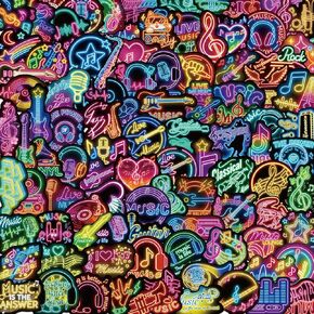 100 Pcs Neon Music Waterproof Vinyl Stickers - Music Band Decor & Party Favors for Laptop, Water Bottle, Guitar, Phone Case in Saudi Arabia
