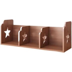 Bookshelf Wooden Desktop Shelf, with 3 Compartments Display Shelves, Multipurpose Bookshelf Storage Organizer for Dorm Office Home for Living Room Home Office(Black Walnut Colour) in Saudi Arabia