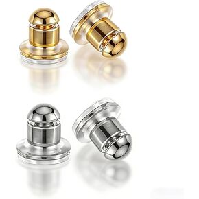 Gold & Silver Color Earring Backs Replacements with Soft Silicone Core, Locking Earring Backs for Droopy Earrings, Hypoallergenic, Anti-Poke, Comfortable for Everyday Wear in Kuwait