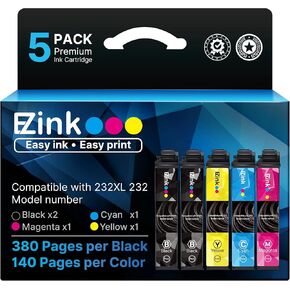 E-Z Ink Remanufactured Ink Cartridge Replacement for 232XL XP-4200 Ink Cartridges Combo Pack for Epson Printer XP-4205 XP-4200 WF-2930 WF-2950 (2 Black, 1 Cyan, 1 Magenta, 1 Yellow) in Kuwait