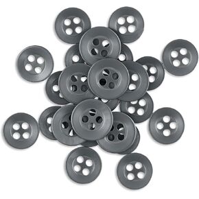 ButtonMode Replacement Shirt Buttons for Dress Shirt, Buttonup, Buttondown, Blouse, 22pc Set Has 8 Front (11mm or 7/16 in), 7 Sleeve (10mm or 3/8 in) & 7 Collar (9mm or Almost 3/8 in), Gray Dark in Kuwait