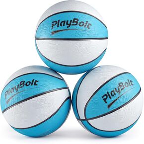 PlayBolt 7-Inch Pool Basketballs (3 Pack) - Waterproof Water Toy Balls - Size 3 Floating Water Basketball for Pool Hoop, Swimming Pool Party Games, Kids & Adults, with Hand Pump in Saudi Arabia