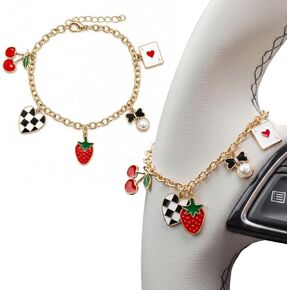 Steering Wheel Charm Accessory - Pink Butterfly Steering Wheel Chain for Automotive Protection Charm Decor Rosary Pendant Rearview Mirror Hanging Charms Gifts for Women Men Driver in Saudi Arabia