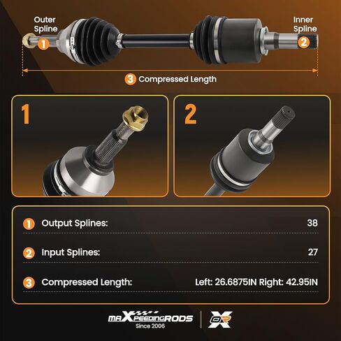 maXpeedingrods Front CV Axle Shaft Assembly for Ford Explorer 2011 2012 2013 2014 V6 3.5L, FWD (Front Driver and Passenger Side) in Kuwait
