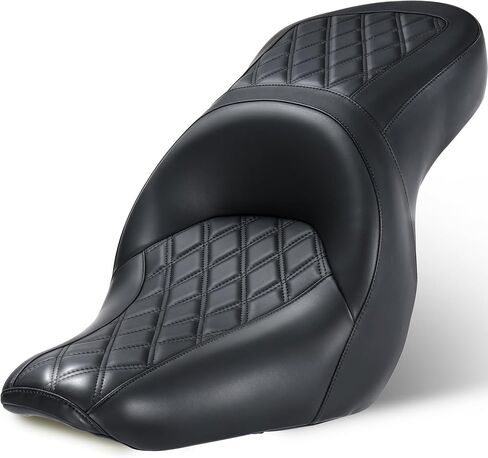 MoKitDora One-Piece Softail Driver Passenger Seat for Harley 2018-Later Harley Low Rider FXLR FXLRS FXLRST and Sport Glide FLSB Models, Lattice Stitched in Kuwait