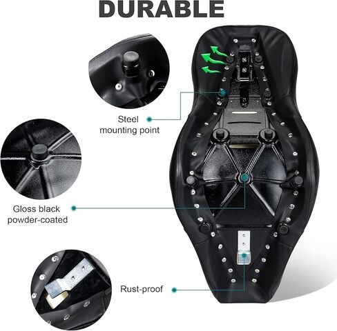 MoKitDora One-Piece Softail Driver Passenger Seat for Harley 2018-Later Harley Low Rider FXLR FXLRS FXLRST and Sport Glide FLSB Models, Lattice Stitched in Kuwait