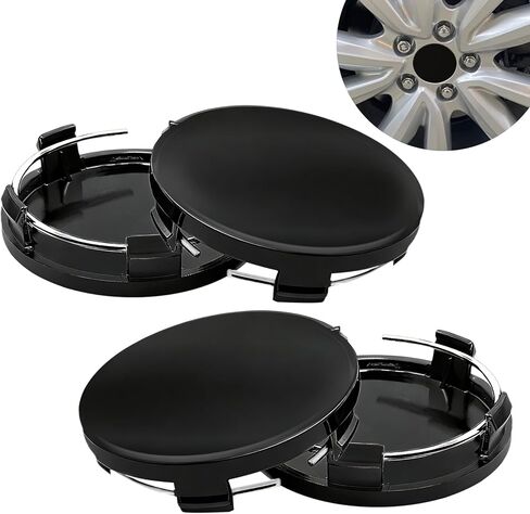 4PCS Car Wheel Center Cap, 55mm ABS Wheel Hub Modification Cover, Waterproof Snap-in Car Rim Center Cover, Universal Exterior Wheel Decoration Cover Accessories for Cars, Trucks, SUVs (Silver) in Saudi Arabia