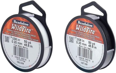 Bundle of 2 Colors: Beadalon Wildfire Beading Thread .008 Inch - 50Yd Frost + 50Yd Black in Saudi Arabia