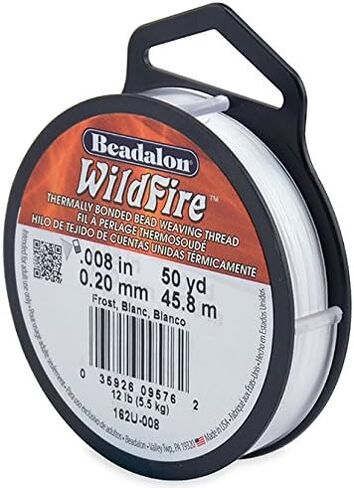 Bundle of 2 Colors: Beadalon Wildfire Beading Thread .008 Inch - 50Yd Frost + 50Yd Black in Saudi Arabia
