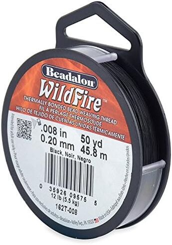 Bundle of 2 Colors: Beadalon Wildfire Beading Thread .008 Inch - 50Yd Frost + 50Yd Black in Saudi Arabia