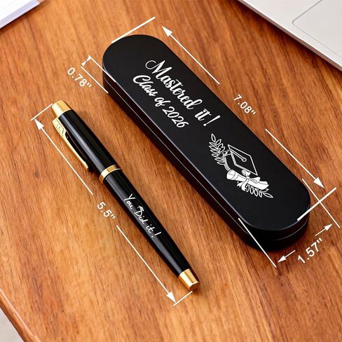 Master's Degree Graduation Gifts - Engraved Graduation Gel Pen & Case - Congrats Graduate Keepsake Pen Gift for Master Student MBA MS MA & MFA Graduates in Kuwait
