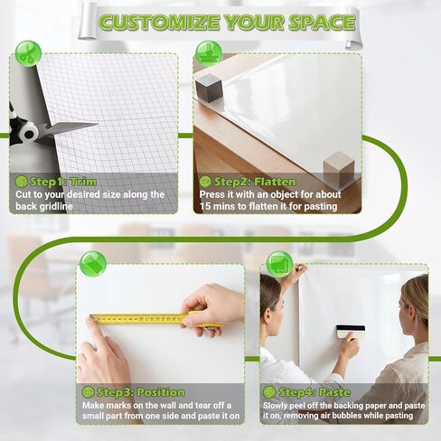 AFMAT Whiteboard Sticker for Wall, 4x8ft White Board Paper, Super Sticky Dry Erase Wallpaper, Peel and Stick Dry Erase Board with 20 Markers, No Ghosting Whiteboard Paper for Home Office Classroom in Kuwait