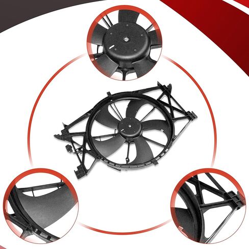 PartsFlow Radiator Cooling Fan Assembly for 2009 2010 Dodge Ram 1500 for 2011 2012 2013 2014 2015 2016 2017 2018 2019 2020 2021 2022 Ram 1500 Classic 55056948AB in Kuwait