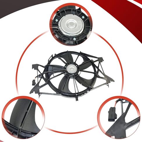 PartsFlow Radiator Cooling Fan Assembly for 2009 2010 Dodge Ram 1500 for 2011 2012 2013 2014 2015 2016 2017 2018 2019 2020 2021 2022 Ram 1500 Classic 55056948AB in Kuwait
