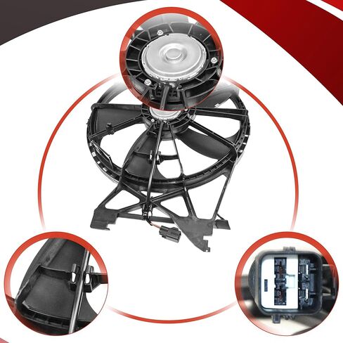 PartsFlow Radiator Cooling Fan Assembly for 2009 2010 Dodge Ram 1500 for 2011 2012 2013 2014 2015 2016 2017 2018 2019 2020 2021 2022 Ram 1500 Classic 55056948AB in Kuwait