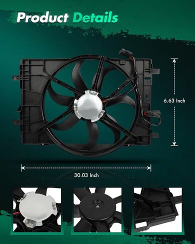 SCITOO Engine Radiator Cooling Fan Assembly Compatible with 2006-2009 for Ford for Fusion 2.3L 2006-2009 for Ford for Fusion 3.0L 2006 for Lincoln for Zephyr 3.0L;Replace 621-041 621400 in Kuwait