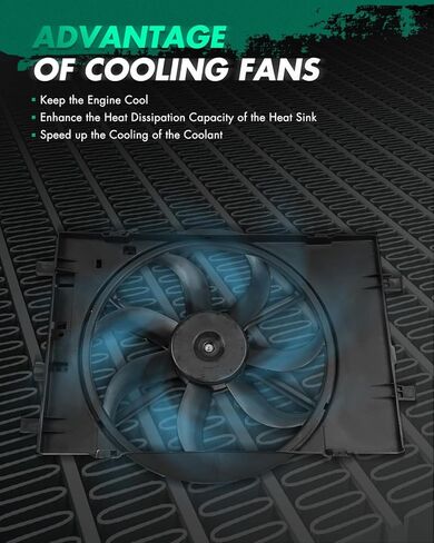 SCITOO Engine Radiator Cooling Fan Assembly Compatible with 2006-2009 for Ford for Fusion 2.3L 2006-2009 for Ford for Fusion 3.0L 2006 for Lincoln for Zephyr 3.0L;Replace 621-041 621400 in Kuwait