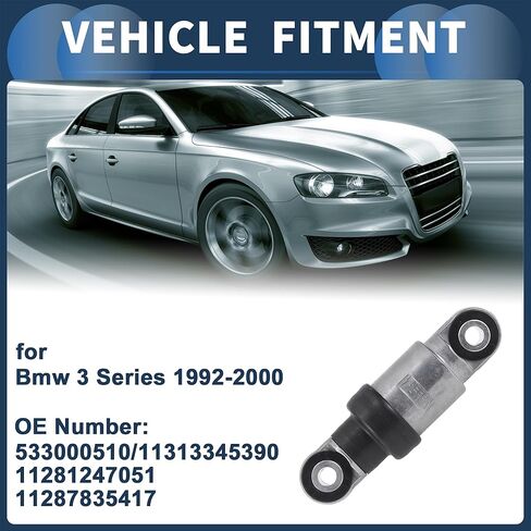 Belt Tensioner Drive Belt Tensioner Pulley Assembly for BMW 3 Series 316i 318i 1992-2000 No.533000510/11313345390/11281247051/11287835417 Metal 1 Pc in Kuwait