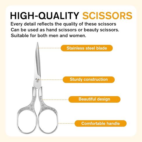 Small Embroidery Scissors, 2 Pack 5 Inch Vintage Embroidery Scissors Crochet Scissors with Stainless Steel Sharp Blade for Crafting, Sewing, Needlework, Cutting, Handicraft, Knitting in Kuwait